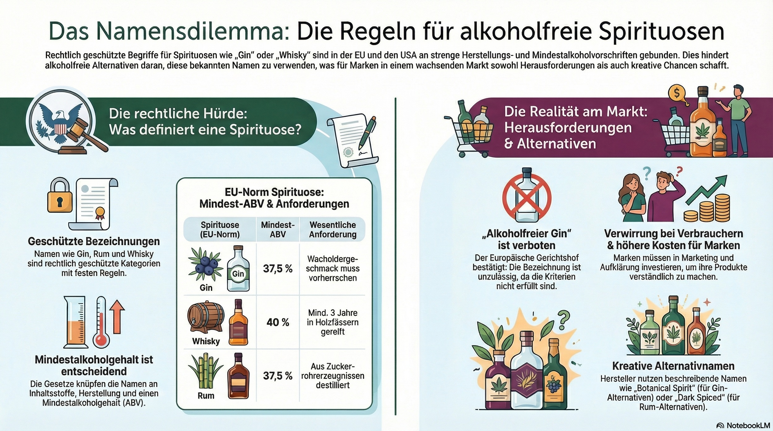 Das rechtliche Namensdilemma von alkoholfreiem Gin nach dem EuGH-Urteil